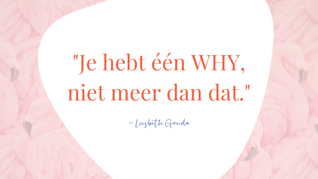 Quote: je hebt een why en niet meer dan dat.